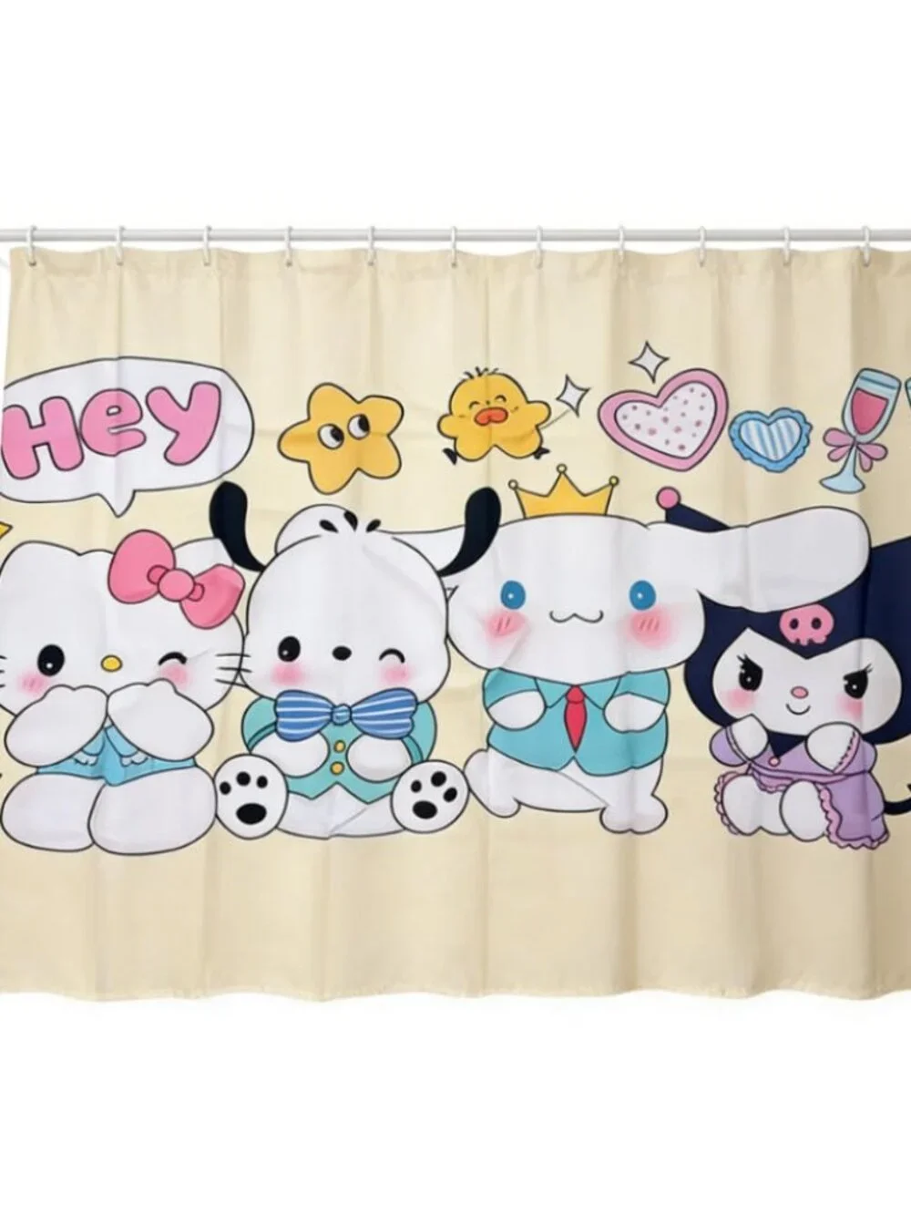 Cute Cartoon Pals Shower Curtain with 12 Matching Hooks Included 59